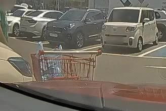 아줌마 카트 치워요