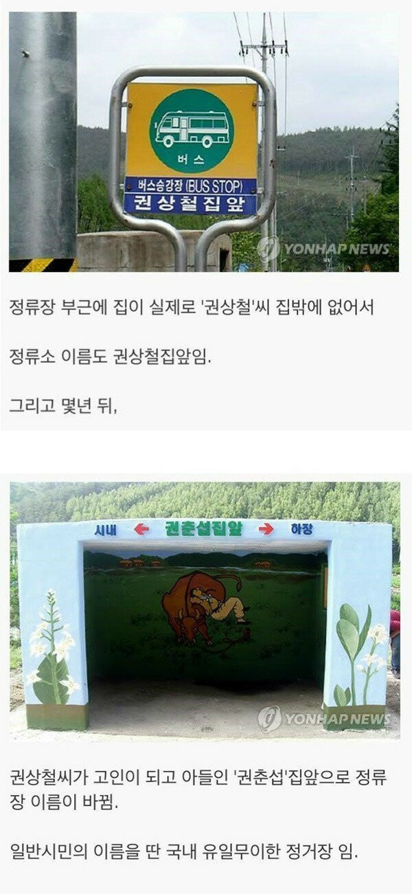 국내 유일무이한 버스정류장