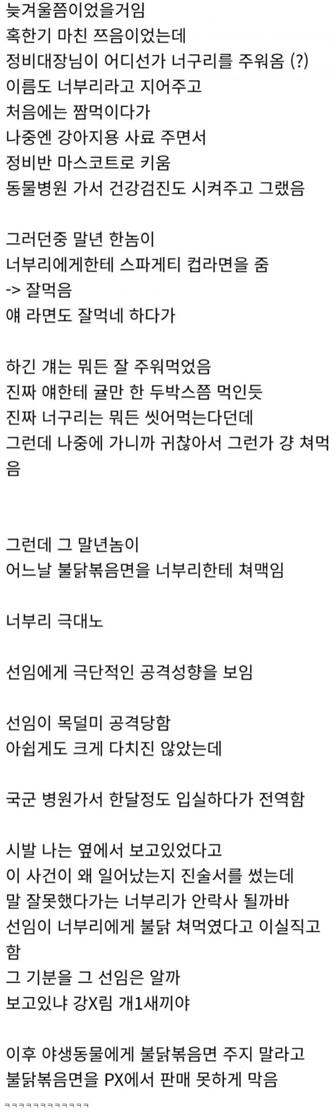 군대에서 불닭볶음면이 금지된 이유