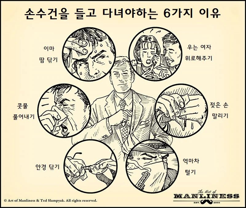 남자가 손수건을 가지고 다녀야되는 이유 