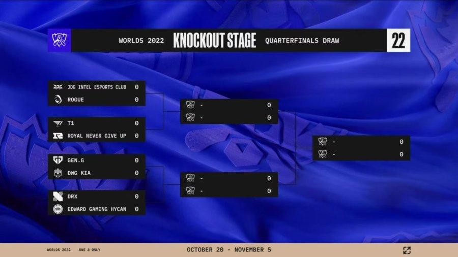 오피셜) 롤드컵 8강 대진표 확정