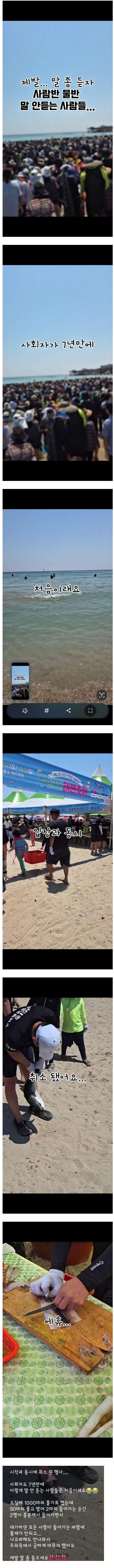 구룡포 오징어 맨손잡기 체험행사가 취소된 이유