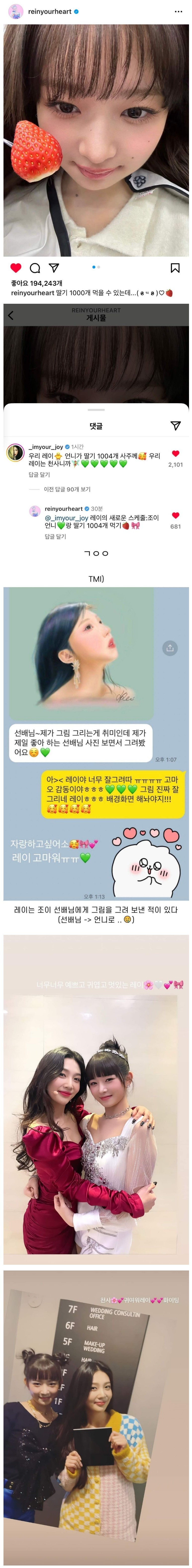 아이브 레이랑 친해진 레드벨벳 조이